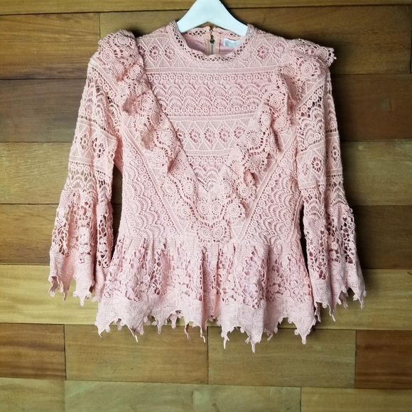 Champagne & Strawberry crochet top size M NWT - Picture 2 of 11